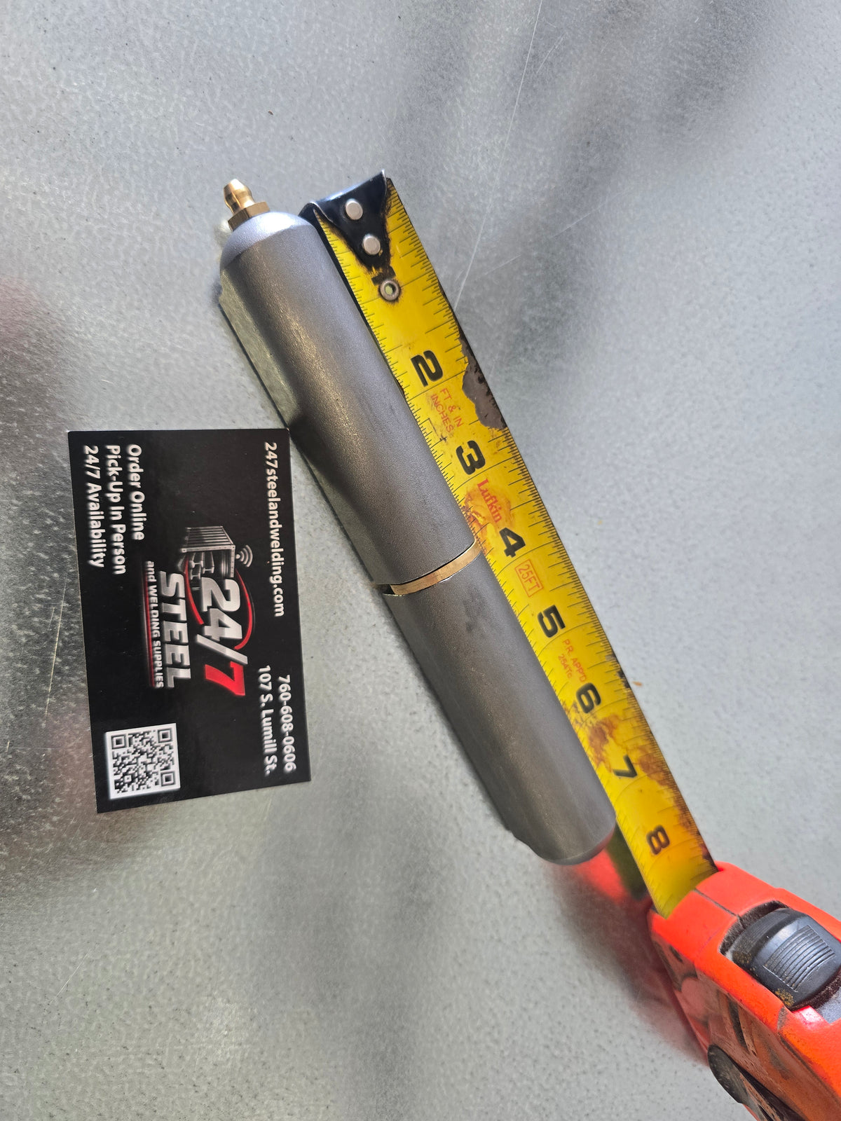 7" X 1" Teardrop Bullet Hinge with Grease Fitting, for Gates, Fences