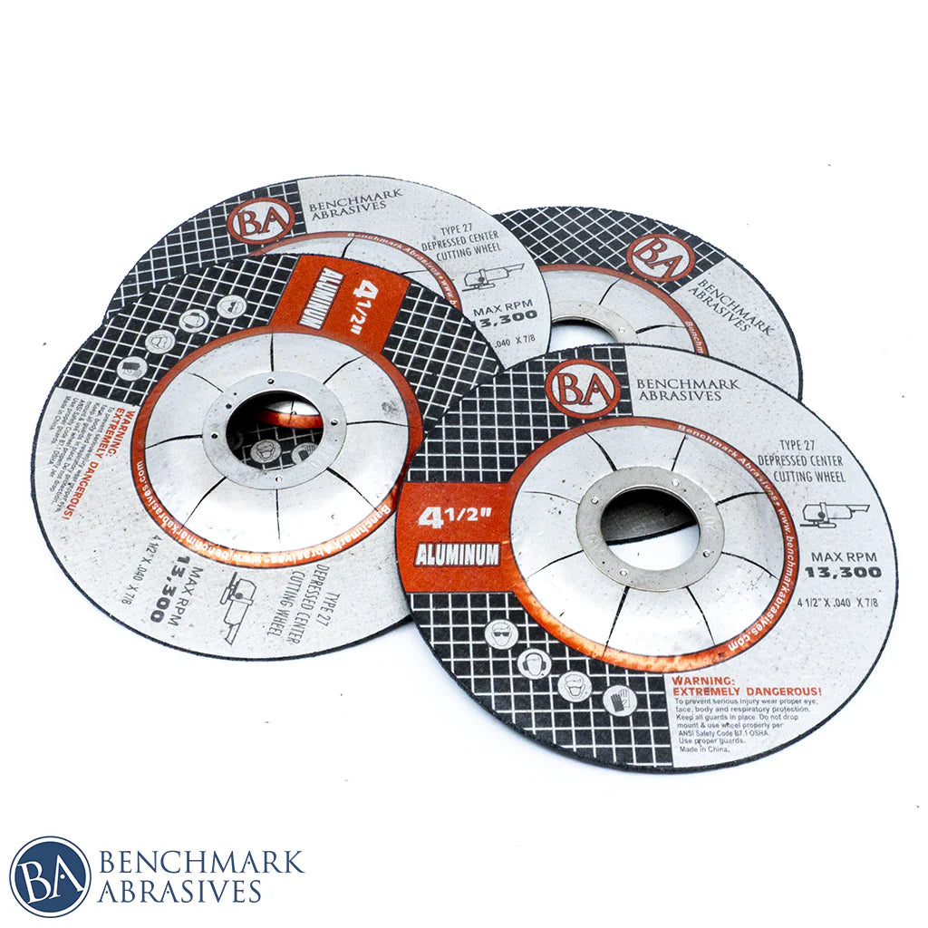 4.5"x.040"x7/8" Type 27 Cutting Wheels for Aluminum