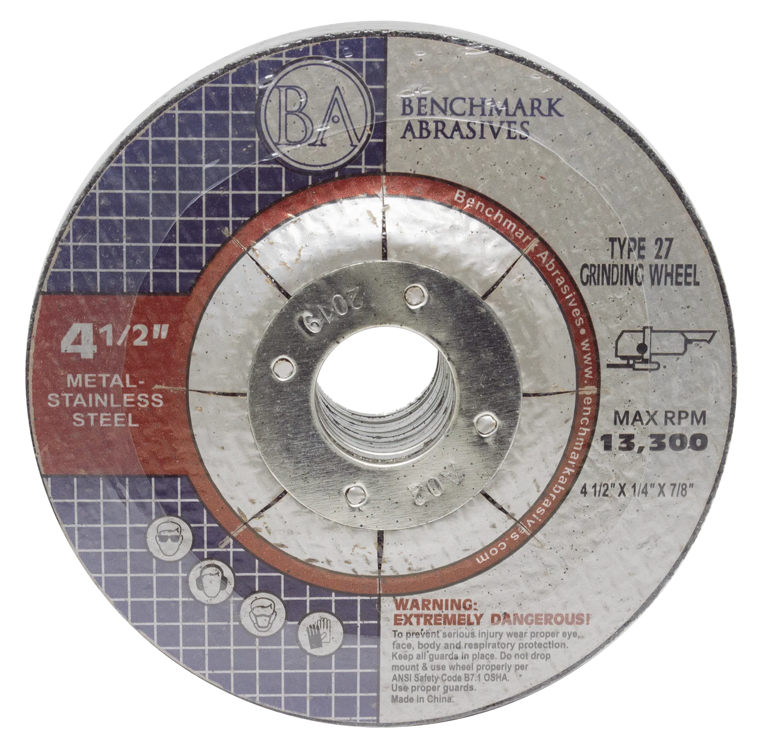 4-1/2" x 1/4" x 7/8" T27 Depressed Center Grinding Wheel